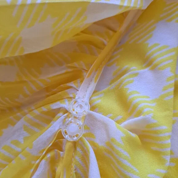 Roberto Cavalli Yellow Ruffle Sheer Silk Blouse Size 38 / XS - Picture 15 of 16